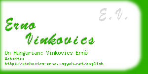 erno vinkovics business card